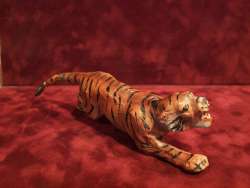 Gipsz, papírmasé állatok, tigris Régi játék